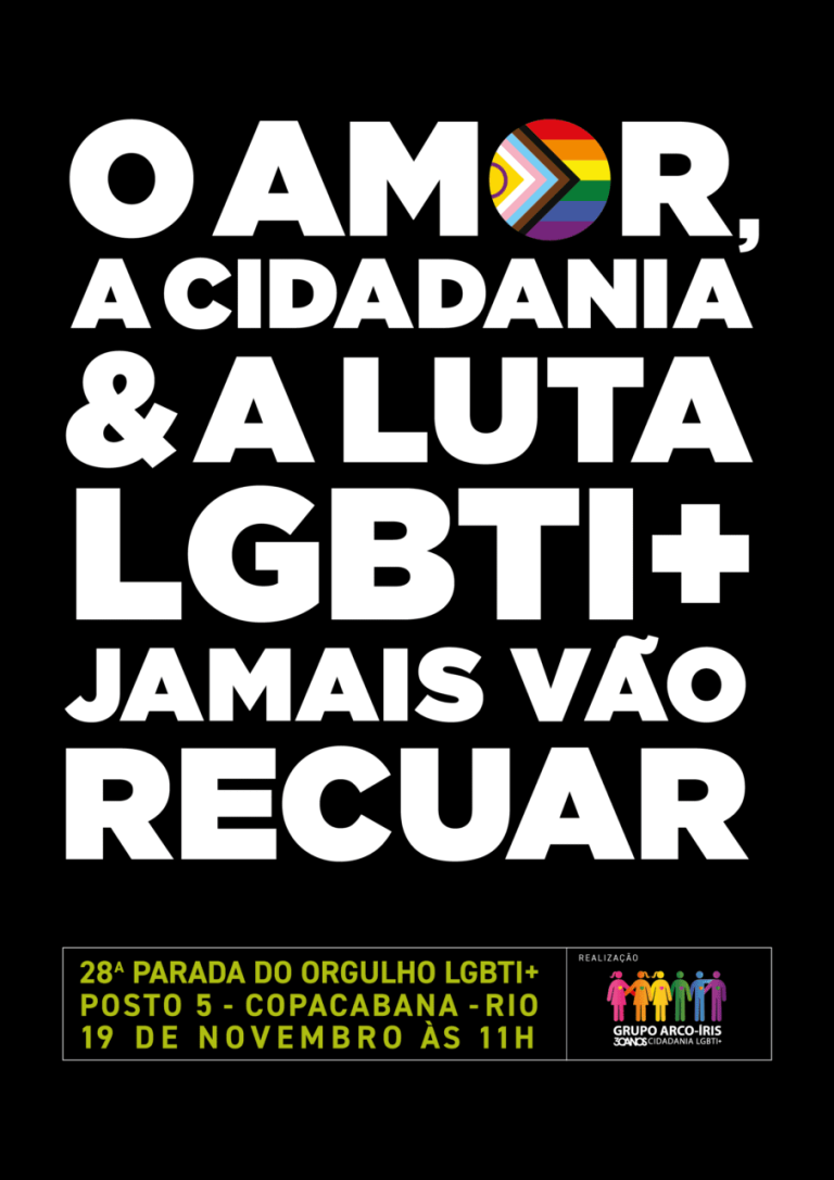 Grupo Arco-íris lança campanha da 28Âª Parada do Orgulho LGBTI+ Rio